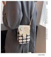 Bolso Cruzado de Verano Estilo Coreano Pequeño, a Cuadros, Bolso de Teléfono de Lana, Bolso de Moda para Mujeres - details 0