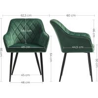Silla de Comedor de Terciopelo Silla de Cocina con Respaldar Carga Máx. 120 kg Patas de Metal - details 46