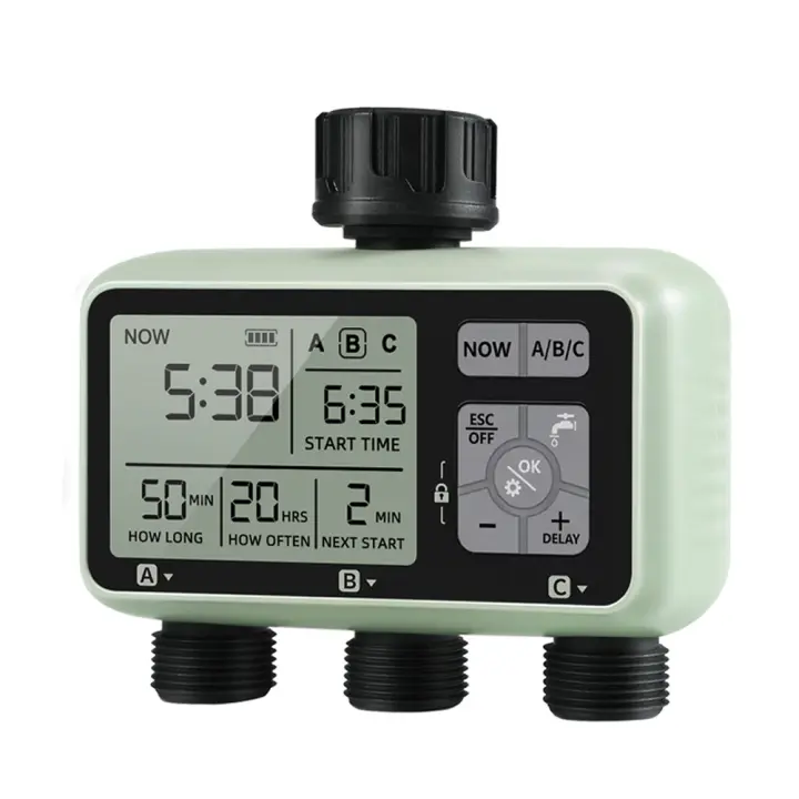 Regadera inteligente con control remoto, dispositivo automático de 3 válvulas, Digital, para jardín, flores - 1