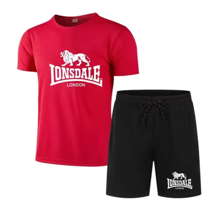 Conjunto casual de verano para hombre, pantalones cortos, camiseta de manga corta, conjunto deportivo transpirable y de secado rápido - 1
