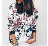 Chaqueta bomber elegante con estampado floral de primavera y otoño - details 6