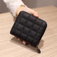 Cartera Corta para Mujer de Cuero PU Estilo Plaid con Hilo Cartera Pequeña con Cierre de Cremallera Bolsa para Tarjetas y Monedero Elegante - details 4