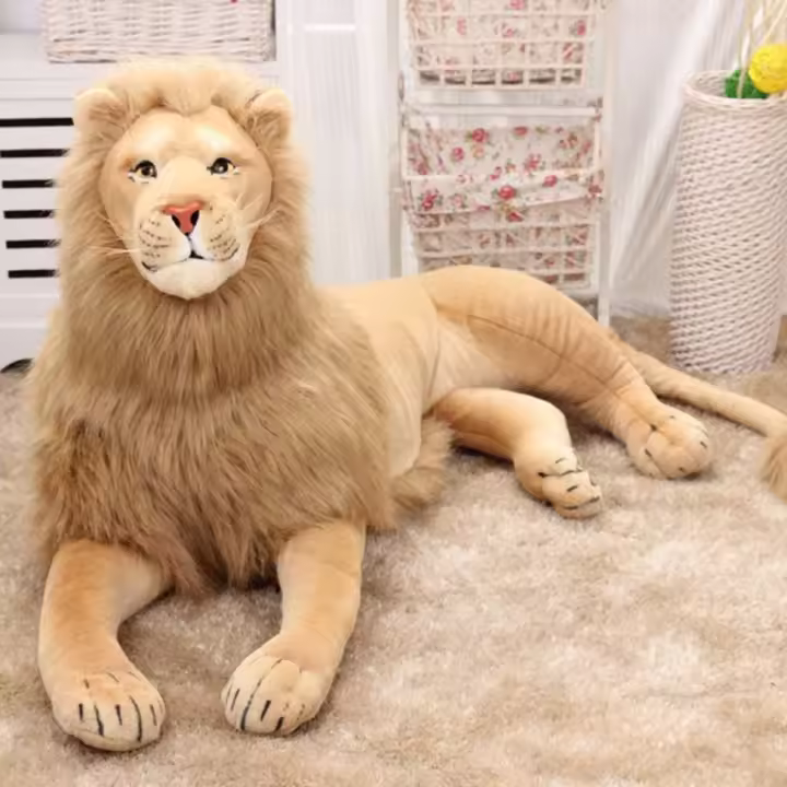 Cojín gigante grande para decoración del hogar, modelo de animales simulados, muñeco de peluche, juguetes para niños, almohada de León - 1