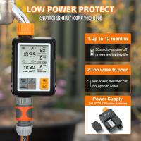 Temporizador de riego automático para jardín, manguera con retardo de lluvia, bloqueo infantil, impermeable IP65, pantalla LCD grande Ga - details 6