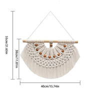 Colgante Bohemio Artesanal de Macramé Tapiz de Pared Tejido a Mano de Algodón Orgánico - details 0