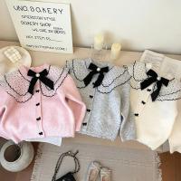 Suéter para niñas 2025 Otoño Invierno suéter de punto coreano para niña cárdigan con lazo abrigo - details 7