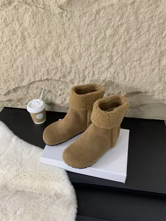 Nuevas botas térmicas de nieve térmica de lana de cordero - 1