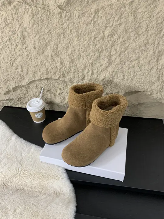 Nuevas botas térmicas de nieve térmica de lana de cordero - 1