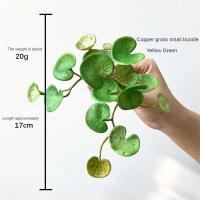 Mechones artificiales suaves, hojas de árboles tropicales de plantas verdes, hojas de hierba de la suerte para bonsái doméstico, nuevo - details 10