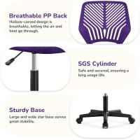 Silla Escritorio de Oficina Ergonómica Silla Giratoria Altura Ajustable sin Reposabrazos Asiento Malla Rosa - details 15