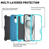 Armadura a prueba de golpes Defender funda de teléfono para iphone 11 12 13 14 15 Pro Max X XS XR XSMAX 7 8 Plus SE2 SE4 PC duro + cubierta trasera de TPU - details 3