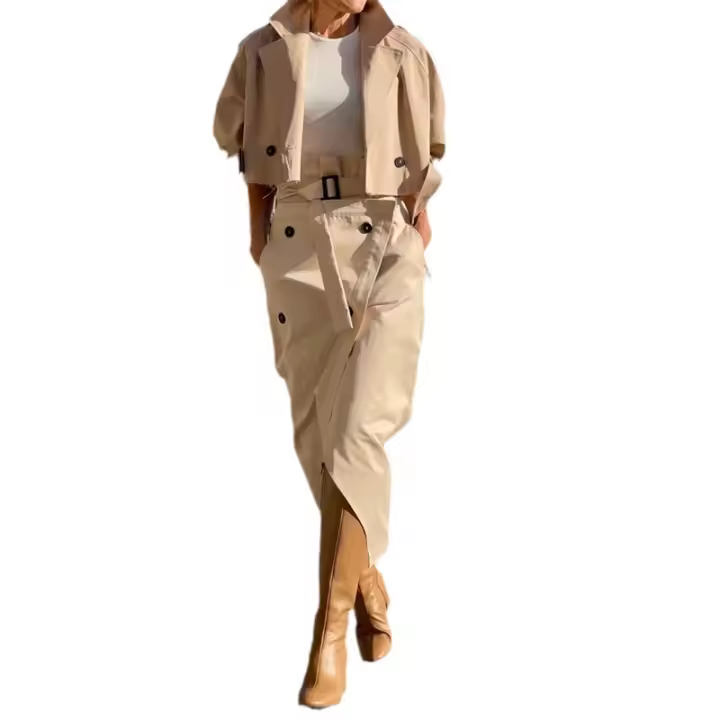 Conjunto de dos piezas de falda larga holgada informal para mujer, TRE de moda de otoño, nuevo - 1