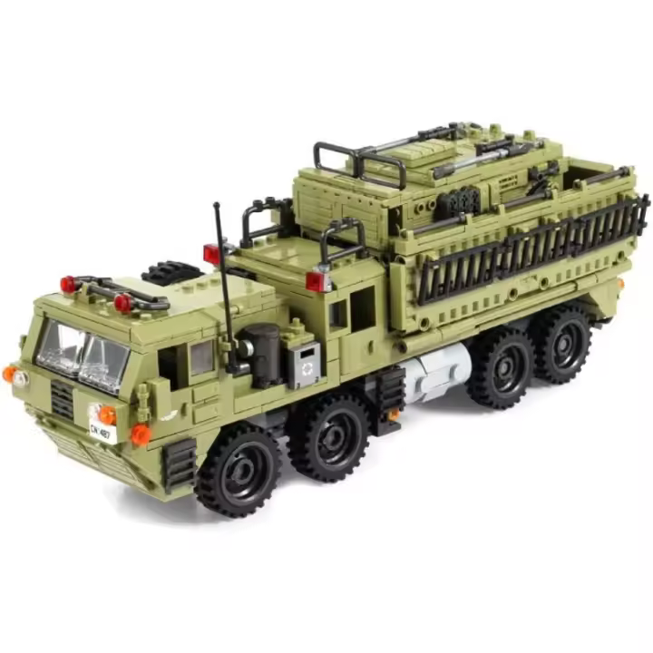 Bloques de construcción personalizados para adultos, juguete de ladrillos para armar camión pesado, serie militar, para armar, código 1377 piezas - 1