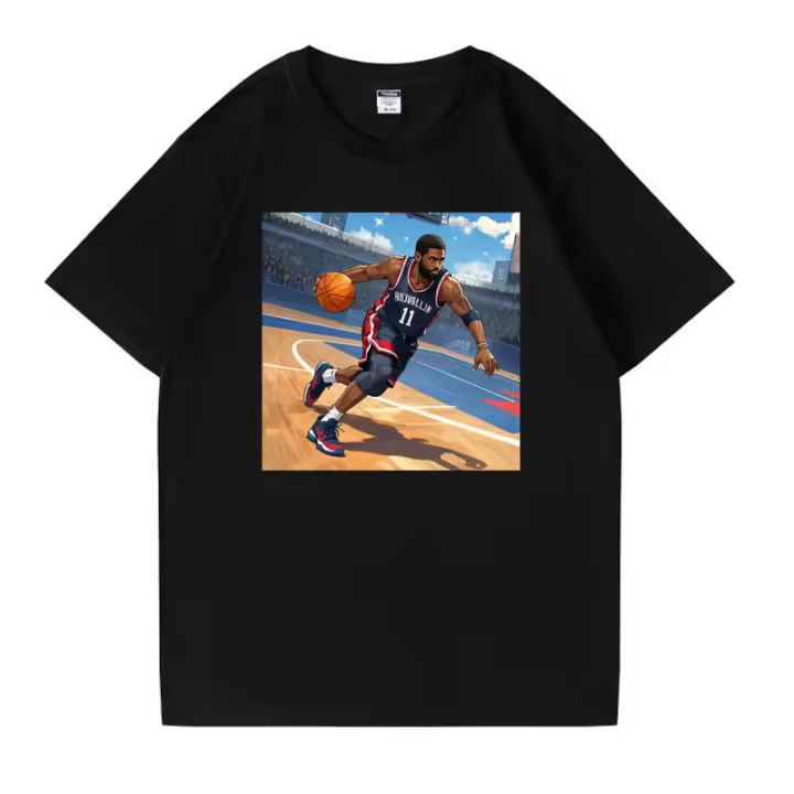 2025 Camiseta para hombre Camiseta negra pura 100% algodón Camisetas de Stephen Kyrie Irving Camiseta blanca última novedad NBA - 1