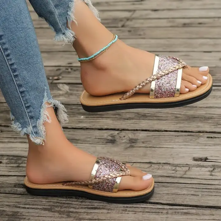 Zapatillas de Mujer Sandalias Planas Antideslizante de Moda Chanclas Cómodas Nuevas PARA EL Verano - 1