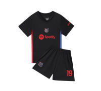 S 24-25 Barcelona Visitante Negro No.19 Uniforme de Fútbol del Club Camiseta Infantil Talla 14-30 - details 1