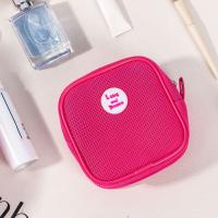 Bolsa con cierre de maquillaje de malla cuadrada bonita, bolsa de aseo transparente, bolsa de cosméticos visible para auriculares, bolsa de almacenamiento de artículos de tocador para niñas - details 9