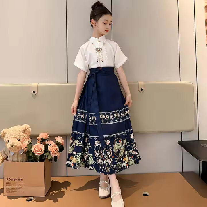 Falda Ma Mian para niñas, ropa estilo Tang, nuevo estilo de hadas de verano Hanfu, vestido súper hermoso, estilo occidental - 1