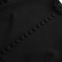 Vestido negro de línea A con diseño de manga larga para mujer, primavera verano, nuevo. - details 18