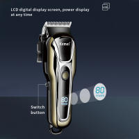 KM-recortadora recargable para hombres, afeitadora profesional, cortadora de pelo, accesorios de barbero, corte de barba - details 3