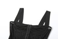 BUNO-monos de malla de retales para mujer,con tirantes finos, moldeador de cuerpo, mono ajustado transparente, fiesta para niñas, Club de una pieza - details 8