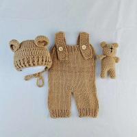 Conjunto de Fotografía de Recién Nacido 3 Piezas Tejidas a Mano de Piel - details 3