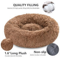 Cama de felpa larga para perro, cama redonda para mascotas, antiansiedad, cojín de sofá para perros pequeños y medianos - details 4
