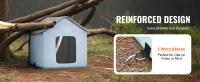 SucceBuy Casa para gatos con calefacción, refugio para gatos al aire libre con temperatura ajustable, tela Oxford 600D plegable, azul, pequeña - details 4