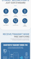 Transmisor receptor de Audio 2 en 1 con Bluetooth 5,4, adaptadores inalámbricos de música estéreo de 3,5mm, AUX con adaptador de auriculares para TV y PC - details 1