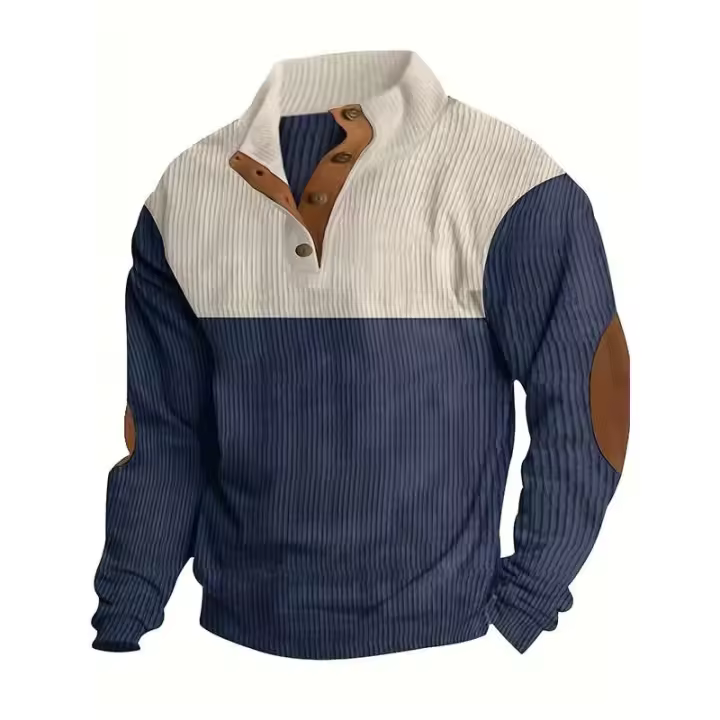 Ohsisa 2025 Primavera y otoño Sudadera con capucha deportiva informal de manga larga americana con cuello levantado para hombre - 1