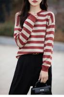Jersey de Primavera para Mujer Suéter a Rayas de Dos Colores Suéter de Manga Larga con Cuello Redondo Nuevo Jersey de Algodón 100% - details 27
