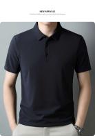 Polos hombre manga corta ropa hombre Primavera verano nuevos hombres Casual Waffle manga corta Polo moda Color sólido Top - details 8