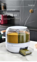 Dispensador de cereales y arroz, contenedor giratorio de 360 °   para alimentos secos de cocina con 6 compartimentos, fácil de q - details 7