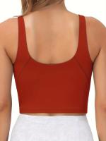 Sujetador Deportivo De Color Sólido, Ropa Deportiva Con Cuello En V Y Almohadillas Para El Pecho, 3 Uds. - details 4