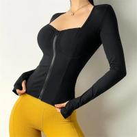 Camiseta de Yoga con almohadilla interior para mujer, Top de manga larga para culturismo y Yoga, ropa deportiva de ajuste seco, ropa deportiva para gimnasio, Top de entrenamiento - details 3
