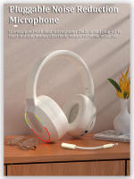 auriculares inalámbricos con Bluetooth dinámicos RGB luz LED HIFI cancelación pasiva de ruido juego entretener música auriculares con micrófono - details 3