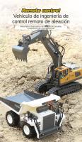 Excavadora RC de Aleación con 11 Canales y Carga para Niños, Vehículo de Construcción, Juguete - details 0