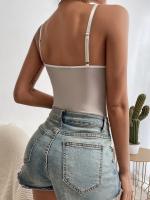 Tanga de encaje con costuras Para Mujer, Lencería Sexy Y Ropa Interior con escote en forma de corazón, Sin Mangas - details 3