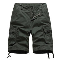 Pantalones Cargo de Verano para Hombres 100% Algodón, Color Sólido, Múltiples Bolsillos, Ajuste Suelto, Moda Casual - details 2
