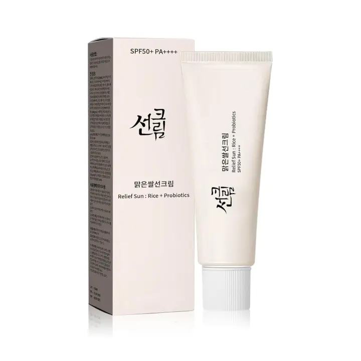 Hot Relief Sun Protector solar orgánico SPF50++++PA++++ Probióticos de arroz Solución de cuidado coreano para todo tipo |   Protección nutritiva de la piel y - 1