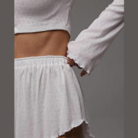 BUNO-Conjunto informal de 2 piezas de gato extraño para mujer, Tops cortos de manga larga con una botonadura y volantes, Mini traje corto sencillo y fino, tendencia de otoño - details 2