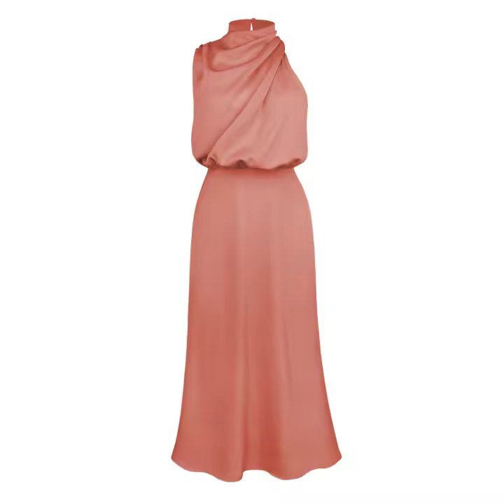 Vestido elegante de satén sin mangas de alta gama Gran oferta primavera-verano 2024 - 1