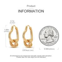 Pendientes de aro circulares de Plata de Ley 925 de Color dorado, pendientes dorados aptos para dijes originales, joyería fina Diy para mujeres a la moda - details 2