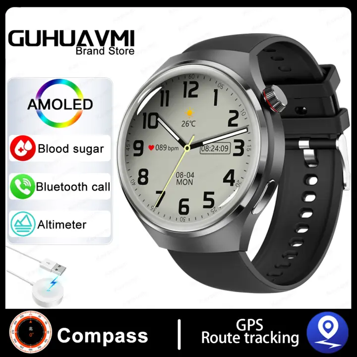 Adecuado para -reloj inteligente  NFC 4 Pro para hombre, pulsera con Pantalla AMOLED HD, control del ritmo cardíaco, llamadas por Bluetooth, resistente al agua IP68, novedad de 2024,Brújula, seguimiento de movimiento GPS - 1