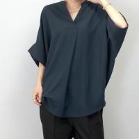 Nuevo vestido de verano Jersey con cuello en V suelto y delgado camisa de color sólido 6 colores - details 34