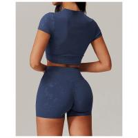 Ropa deportiva cómoda de alta elasticidad, ropa deportiva elástica transpirable, sujetador de Yoga de manga corta para Fitness - details 11