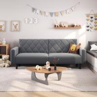 Sofá Plegable Moderno 2 Plazas 159x75.5x73 cm Respaldos Ajustables en 3 Niveles Tela Verde - details 10