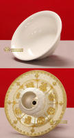Cuencos de base alta auspiciosos de porcelana blanca tibetana, platos de tributo de frutas de la cámara frontal de Buda, ocho bandejas de tesoros, agua - details 5