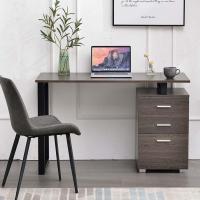 Escritorio Moderno de Madera y Acero 3 Cajones, Porta Ordenador, Diseño de Mesa de Trabajo, 120 x 50 x 75 cm, Decoración para Casa y Oficina - details 21