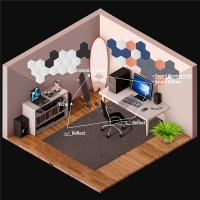 Panel acústico Hexagonal autoadhesivo, Panel absorbente de sonido para estudios/estudios de grabación/oficinas, color Naranja, paquete de 8 unidades - details 2